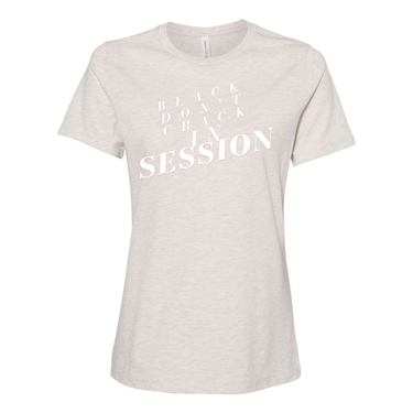 Black Don't Crack In Session - Yelani Tees - Women’s Relaxed Fit Heather - Plant Based Hair Care for Natural Hair